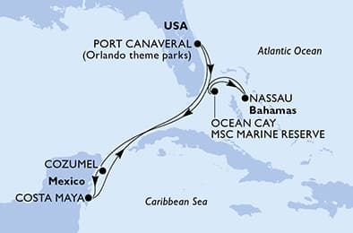 7 nights Caribbean cruise on MSC World Atlantic
from 🇺🇸 Port Canaveral