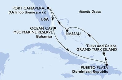 7 nights Caribbean cruise on MSC World Atlantic
from 🇺🇸 Port Canaveral