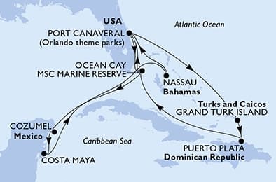 13 nights Caribbean cruise on MSC World Atlantic
from 🇺🇸 Port Canaveral
