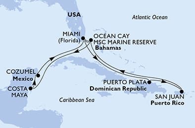13 nights Caribbean cruise on MSC World America
from ๐บ๐ธ Miami