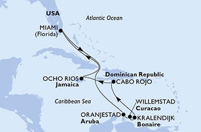 10 nights Caribbean cruise on MSC Poesia
from 🇺🇸 Miami