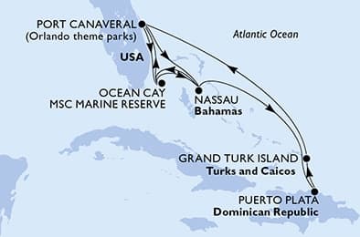 11 nights Caribbean cruise on MSC Grandiosa
from 🇺🇸 Port Canaveral