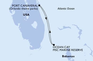 3 nights Caribbean cruise on MSC Grandiosa
from 🇺🇸 Port Canaveral
