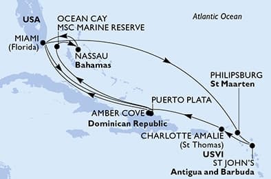 14 nights Caribbean cruise on MSC Seashore
from 🇺🇸 Miami