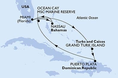 7 nights Caribbean cruise on MSC Seashore
from 🇺🇸 Miami