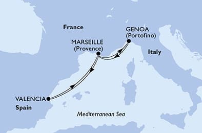 4 nights Mediterranean cruise on MSC Musica
from 🇪🇸 Valencia