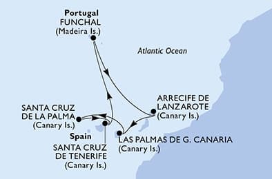 7 nights Mediterranean cruise on MSC Fantasia
from 🇵🇹 Funchal