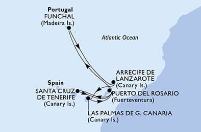7 nights Mediterranean cruise on MSC Fantasia
from 🇪🇸 Las Palmas