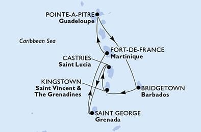 7 nights Caribbean cruise on MSC Meraviglia
from 🇲🇶 Fort-de-France