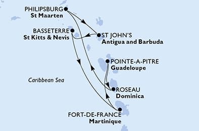 7 nights Caribbean cruise on MSC Meraviglia
from 🇲🇶 Fort-de-France
