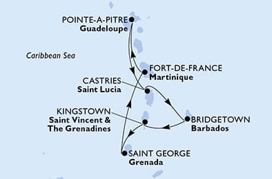 7 nights Caribbean cruise on MSC Meraviglia
from 🇬🇵 Pointe a Pitre