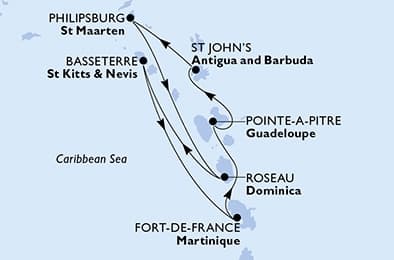 7 nights Caribbean cruise on MSC Meraviglia
from 🇬🇵 Pointe a Pitre