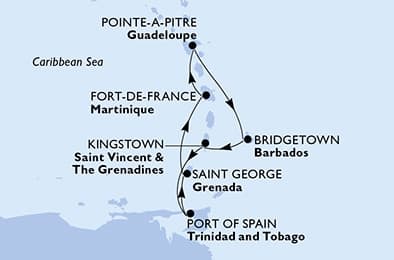 7 nights Caribbean cruise on MSC Meraviglia
from 🇬🇵 Pointe a Pitre