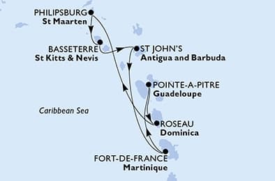 7 nights Caribbean cruise on MSC Meraviglia
from 🇬🇵 Pointe a Pitre