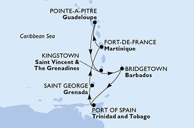 7 nights Caribbean cruise on MSC Meraviglia
from 🇲🇶 Fort-de-France