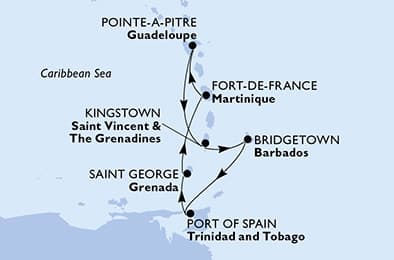 7 nights Caribbean cruise on MSC Meraviglia
from 🇬🇵 Pointe a Pitre