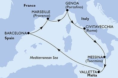 7 nights Mediterranean cruise on MSC World Asia
from 🇫🇷 Marseille