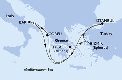 7 nights Mediterranean cruise on MSC Orchestra
from ๐ฌ๐ท Piraeus