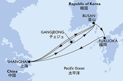9 nights Asian cruise on MSC Bellissima
from 🇨🇳 Shanghai