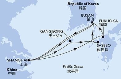 10 nights Asian cruise on MSC Bellissima
from 🇨🇳 Shanghai