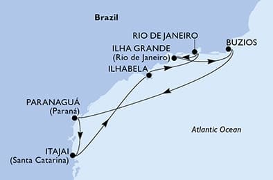 7 nights South American cruise on MSC Musica
from 🇧🇷 Itajai