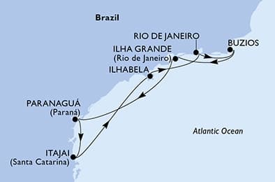7 nights South American cruise on MSC Musica
from 🇧🇷 Rio de Janeiro