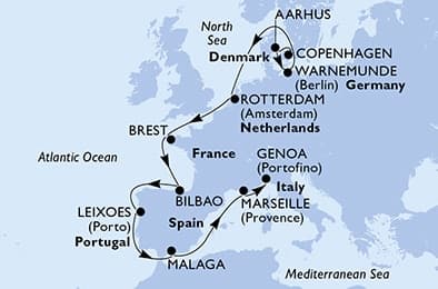 14 nights North European cruise on MSC Magnifica
from 🇩🇰 Copenhagen to 🇮🇹 Genova
