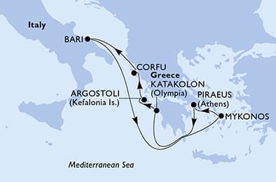 7 nights Mediterranean cruise on MSC Orchestra
from 🇮🇹 Bari