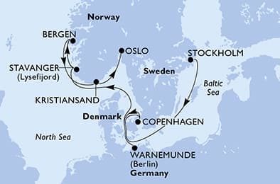 8 nights North European cruise on MSC Magnifica
from 🇸🇪 Stockholm to 🇳🇴 Oslo