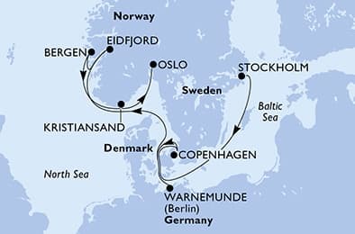 8 nights North European cruise on MSC Magnifica
from 🇸🇪 Stockholm to 🇳🇴 Oslo