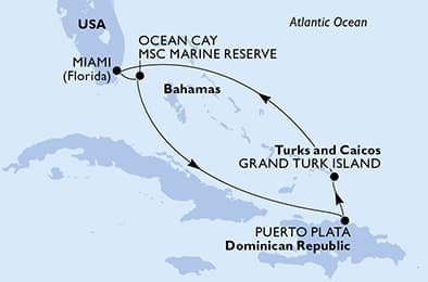 7 nights Caribbean cruise on MSC Seashore
from 🇺🇸 Miami