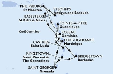 14 nights Caribbean cruise on MSC World Europa
from ๐ฒ๐ถ Fort-de-France