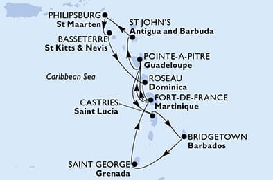 13 nights Caribbean cruise on MSC World Europa
from 🇧🇧 Bridgetown