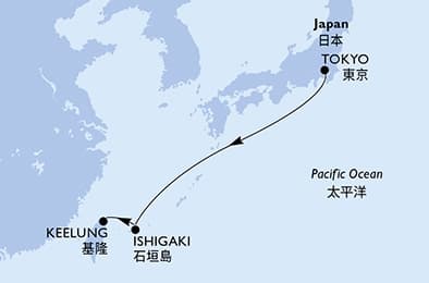 4 nights Asian cruise on MSC Bellissima
from ๐ฏ๐ต Tokyo to ๐น๐ผ Keelung (Chilung)
