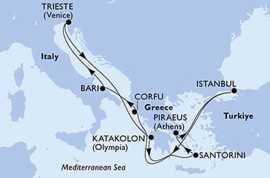9 nights Mediterranean cruise on MSC Fantasia
from 🇹🇷 Istanbul