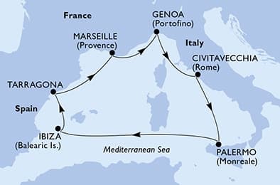 7 nights Mediterranean cruise on MSC Seaview
from 🇫🇷 Marseille