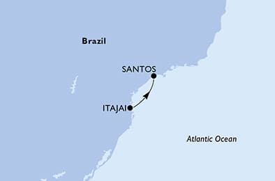 1 night South American cruise on MSC Musica
from 🇧🇷 Itajai to 🇧🇷 Santos (Sao Paulo)