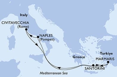 7 nights Mediterranean cruise on MSC Divina
from 🇹🇷 Marmaris