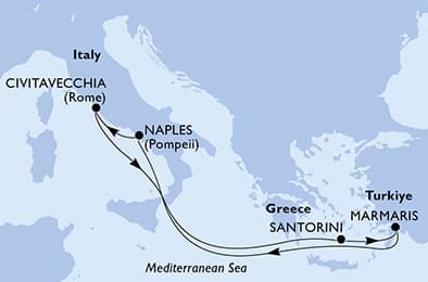 6 nights Mediterranean cruise on MSC Divina
from 🇹🇷 Marmaris