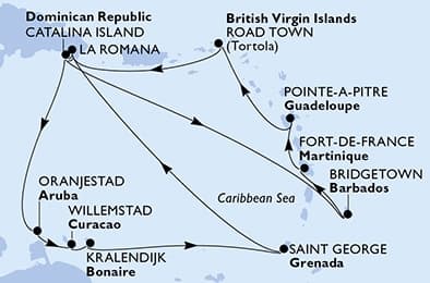 14 nights cruise on MSC Opera
from 🇩🇴 La Romana