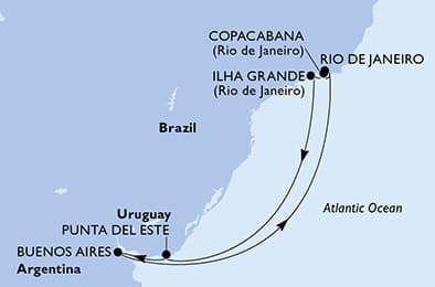 8 nights South American cruise on MSC Splendida
from 🇧🇷 Rio de Janeiro