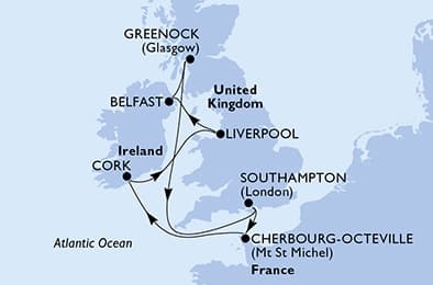 7 nights North European cruise on MSC Meraviglia
from 🇬🇧 Southampton