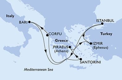 8 nights Mediterranean cruise on MSC Orchestra
from 🇬🇷 Piraeus