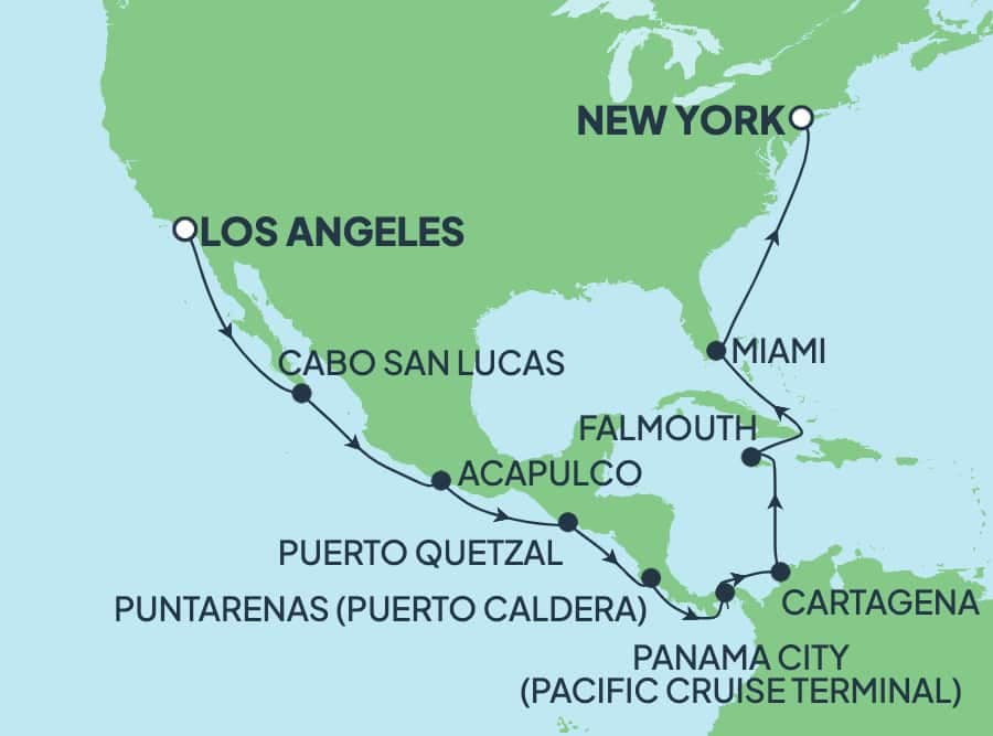 19 nights Panama canal cruise on Norwegian Bliss
from ๐บ๐ธ Los Angeles to ๐บ๐ธ New York