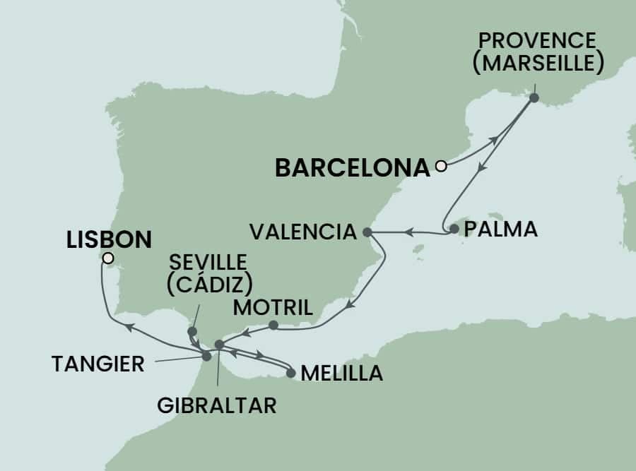 10 nights Mediterranean cruise on Norwegian Dawn
from ๐ช๐ธ Barcelona to ๐ต๐น Lisbon
