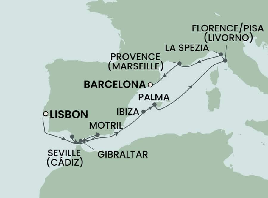 11 nights Mediterranean cruise on Norwegian Dawn
from ๐ต๐น Lisbon to ๐ช๐ธ Barcelona