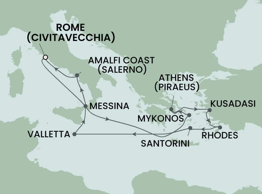12 nights Mediterranean cruise on Norwegian Epic
from ๐ฎ๐น Civitavecchia