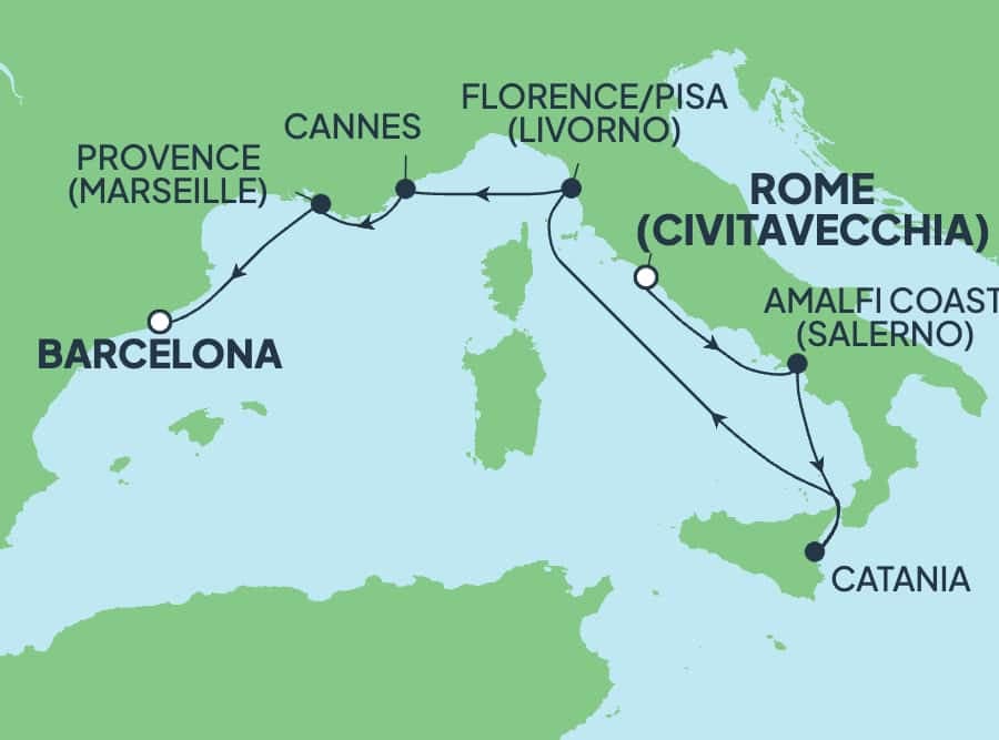 7 nights Mediterranean cruise on Norwegian Epic
from ๐ฎ๐น Civitavecchia to ๐ช๐ธ Barcelona