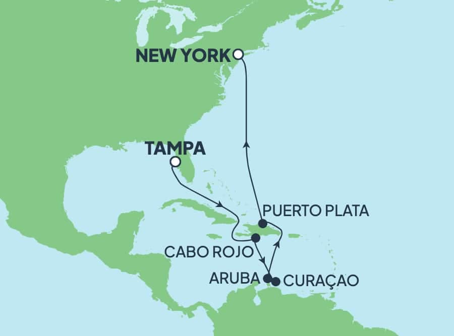 10 nights Caribbean cruise on Norwegian Gem
from ๐บ๐ธ Tampa to ๐บ๐ธ New York