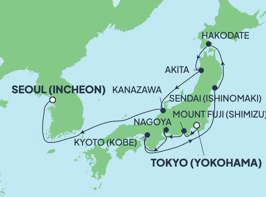 11 nights Asian cruise on Norwegian Jade
from ๐ฏ๐ต Yokohama to ๐ฐ๐ท Incheon